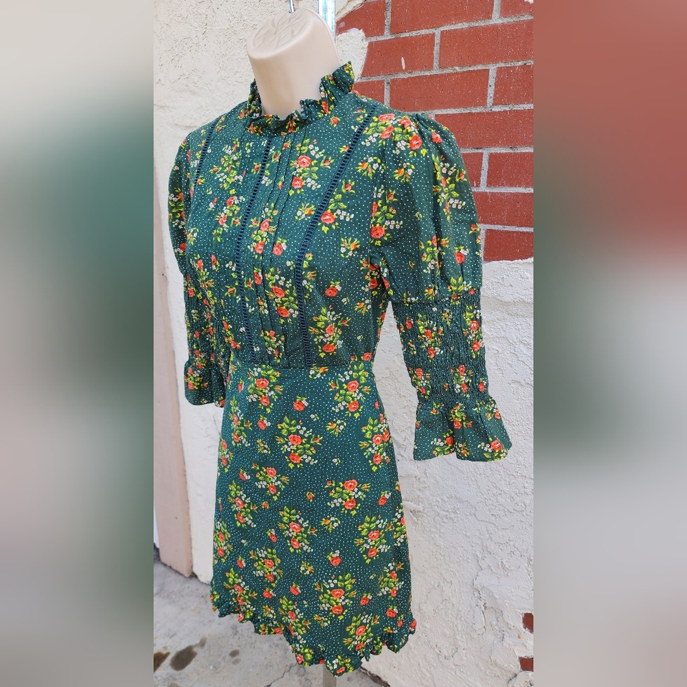 Laura Ashley Green Floral Mini Dress - Picture 5 of 16